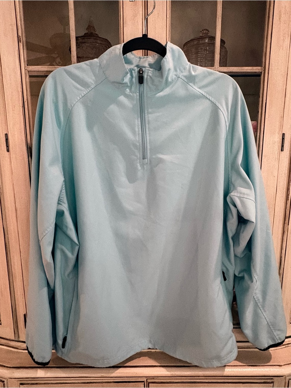 adidas Light Blue Half-Zip Windbreaker Jacket